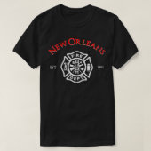 New Orleans Fire Rescue Department Louisiana Firef T-shirt (Design voorkant)
