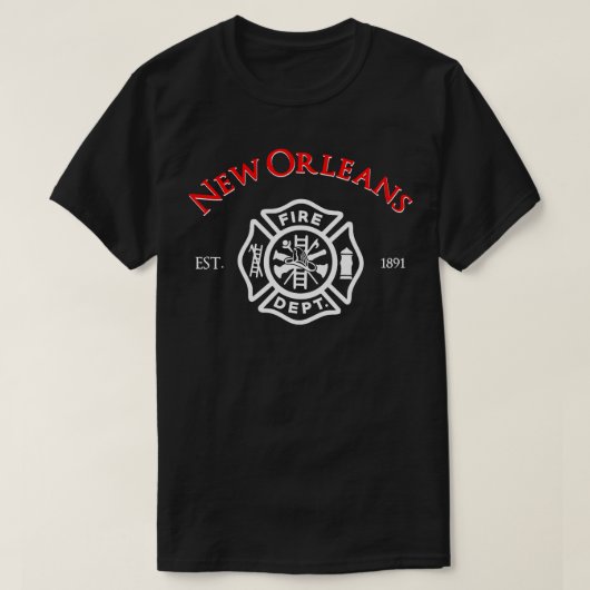 New Orleans Fire Rescue Department Louisiana Firef T-shirt (Design voorkant)