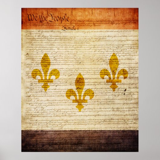 New Orleans Flag Poster (Voorkant)