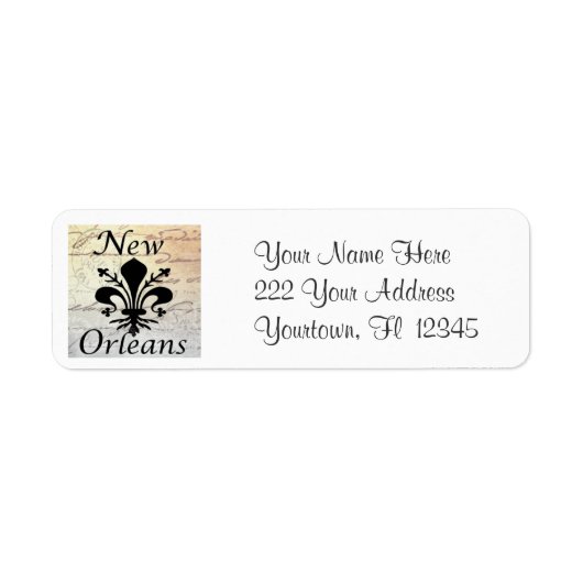 New Orleans Fleur De Lis Adresetiketten Etiket (Voorkant)