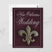 New Orleans fleur-de-lis bruiloft Briefkaart (Voorkant / Achterkant)