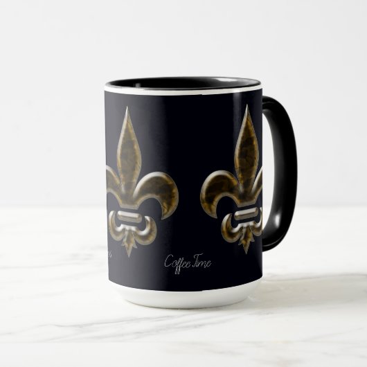 New Orleans Fleur-de-lis Coffee Mok (Voorkant rechts)