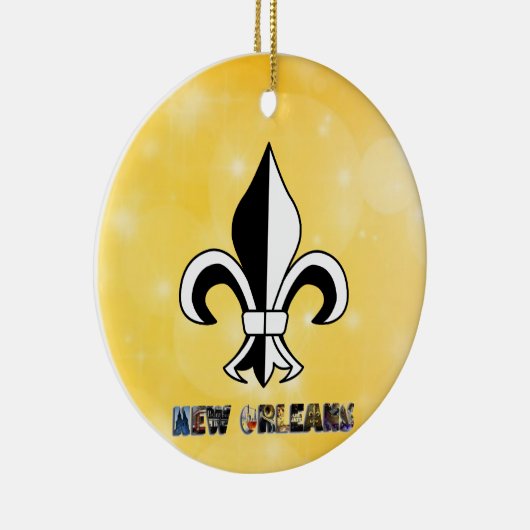 New Orleans Fleur de Lis Gold Kerstmis Keramisch Ornament (Rechts)