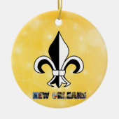 New Orleans Fleur de Lis Gold Kerstmis Keramisch Ornament (Voorkant)