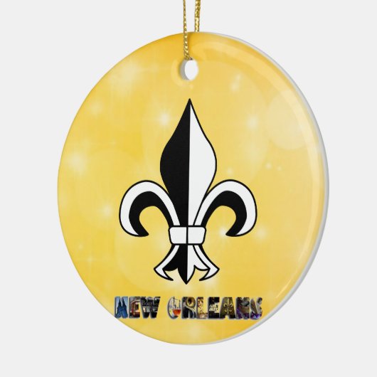 New Orleans Fleur de Lis Gold Kerstmis Keramisch Ornament (Links)