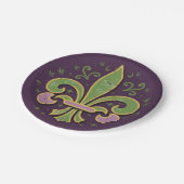 New Orleans fleur-de-lis groen en paarse Papieren Bordje (Gekanteld)