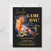 New Orleans Football Party Game Day Mardi Gras Kaart (Voorkant)
