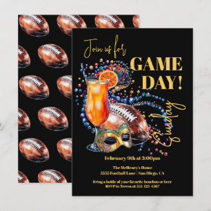 New Orleans Football Party Game Day Mardi Gras Kaart