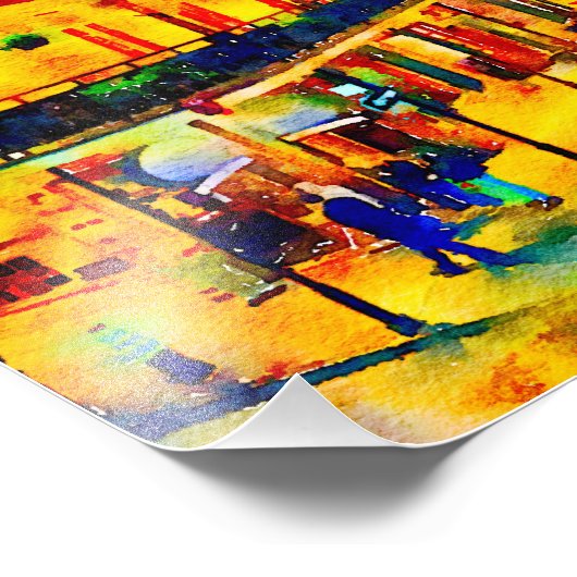 New Orleans, Frans kwartaal, Waterverf Foto Afdruk (Hoek)