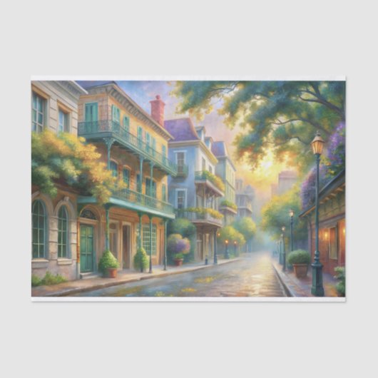 New Orleans Franse wijk decoupage Tissuepapier (Voorkant)