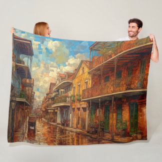 New Orleans Franse wijk, Futurisme stijl kunst Fleece Deken