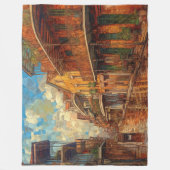 New Orleans Franse wijk, Futurisme stijl kunst Fleece Deken (Voorkant)