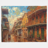 New Orleans Franse wijk, Futurisme stijl kunst Fleece Deken (Voorkant (Horizontaal))