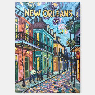 New Orleans Franse wijk reizen Van Gogh stijl Magneet