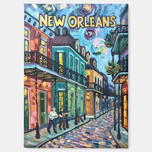 New Orleans Franse wijk reizen Van Gogh stijl Magneet (Voorkant)