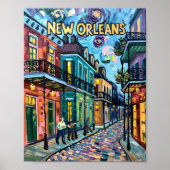 New Orleans Franse wijk Van Gogh stijl reizen Poster (Voorkant)