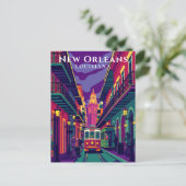 New Orleans Franse wijk Vintage Travel Briefkaart (Staand voorkant)