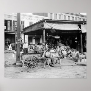 New Orleans French Market, 1910.  foto Poster