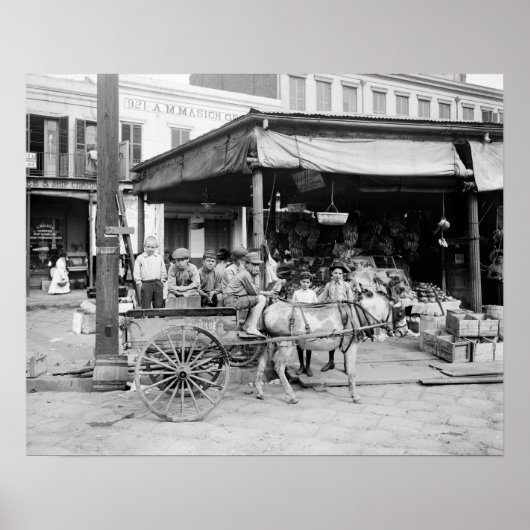 New Orleans French Market, 1910. foto Poster (Voorkant)