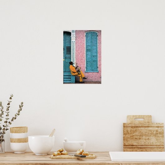 New Orleans French Quarter Blues Poster Print (Keuken)