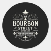 New Orleans French Quarter Bourbon Street Louisian Ronde Sticker (Voorkant)