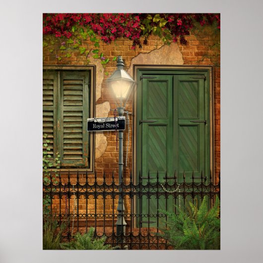 New Orleans French Quarter Brick & Stucco Poster (Voorkant)