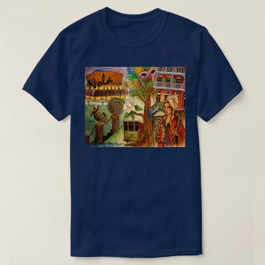 New Orleans French Quarter en more T-shirt (Design voorkant)