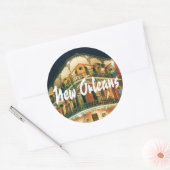 New Orleans French Quarter foto Ronde Sticker (Envelop)