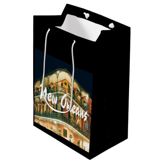 New Orleans French Quarter gebouw foto Medium Cadeauzakje (Voorkant Gekanteld)