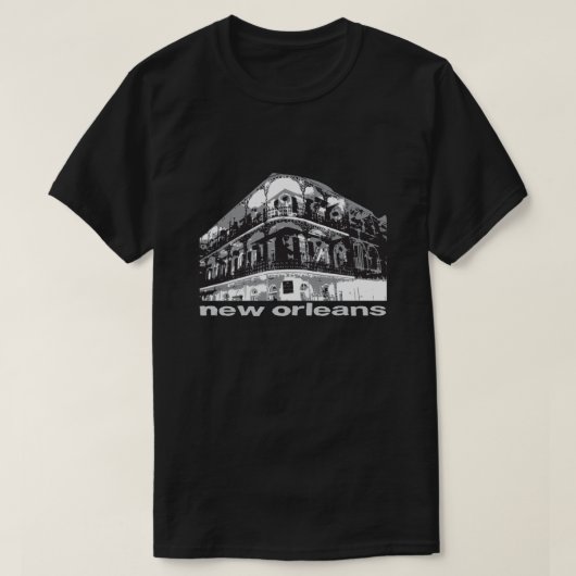 New Orleans French Quarter hoek T-shirt (Design voorkant)