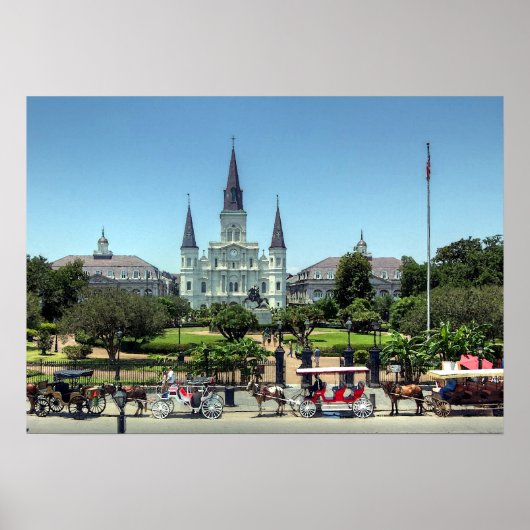 New Orleans French Quarter Jackson Square Print (Voorkant)