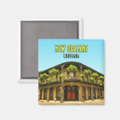 New Orleans French Quarter Louisiana Magneet (Voorkant / Achterkant)