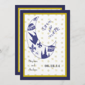New Orleans French Quarter Save the Date Kaarten (Voorkant / Achterkant)