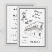 New Orleans French Quarter Save the Date Kaarten (Voorkant / Achterkant)