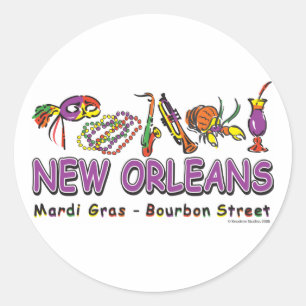 New-Orleans-Fun- Ronde Sticker