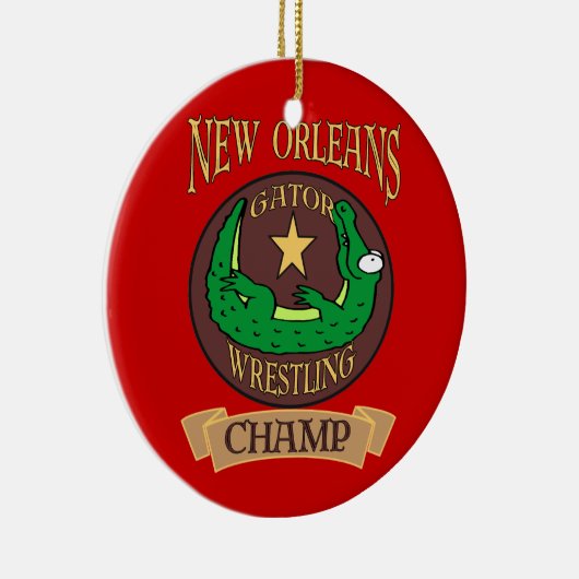 New Orleans Gator Champ Keramisch Ornament (Rechts)