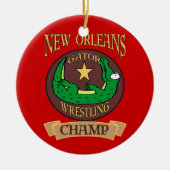 New Orleans Gator Champ Keramisch Ornament (Voorkant)