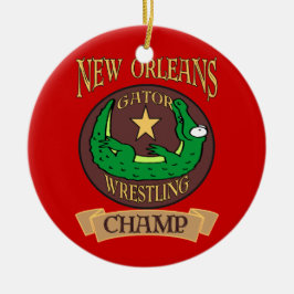 New Orleans Gator Champ Keramisch Ornament