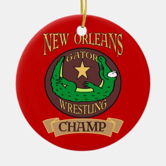 New Orleans Gator Champ Keramisch Ornament (Voorkant)