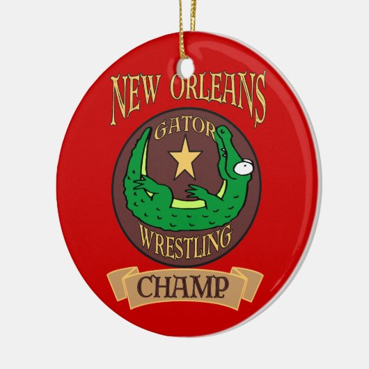 New Orleans Gator Champ Keramisch Ornament (Links)