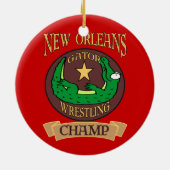 New Orleans Gator Champ Keramisch Ornament (Achterkant)