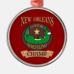 New Orleans Gator Fest Alligator Champ Metalen Ornament