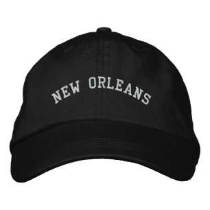 New Orleans geborduurd Basic Verstelbaar Pet Zwart