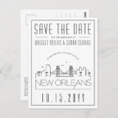 New Orleans | Gestileerde skyline De datum opslaan Briefkaart (Voorkant / Achterkant)