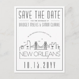 New Orleans | Gestileerde skyline De datum opslaan Briefkaart