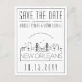 New Orleans | Gestileerde skyline De datum opslaan Briefkaart (Voorkant)