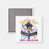 New Orleans Girls' Birthday French Quarter Girls T Magneet (Voorkant / Achterkant)