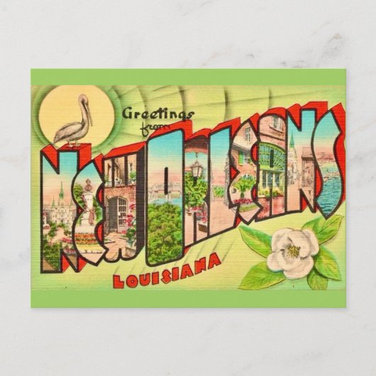 New Orleans Groet Briefkaart (Voorkant)