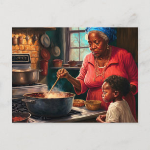 New Orleans Gumbo Kunst Ansichtkaart Briefkaart