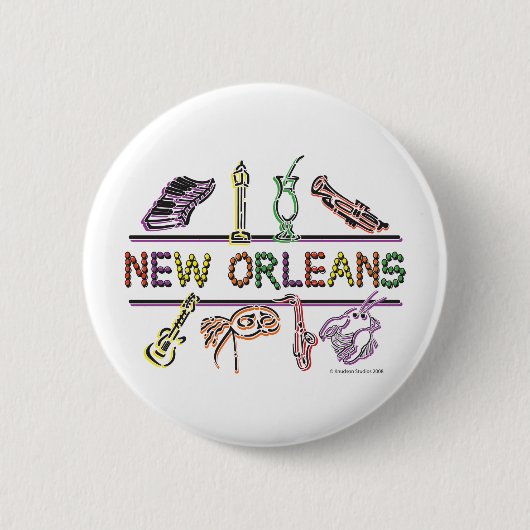New-Orleans-ICONS- kopie Ronde Button 5,7 Cm (Voorkant)
